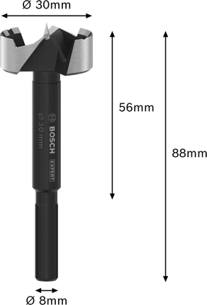 Bosch EXPERT puidust Forstneri puur läbimõõduga 30 mm.